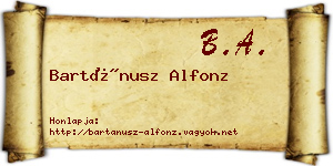 Bartánusz Alfonz névjegykártya